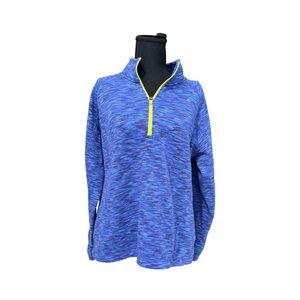 Blue and Purple Quarter-Zip Pullover Workout Sweatshirt